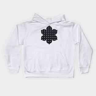 Rows of Stars and Flowers, Silver-Blue Kids Hoodie